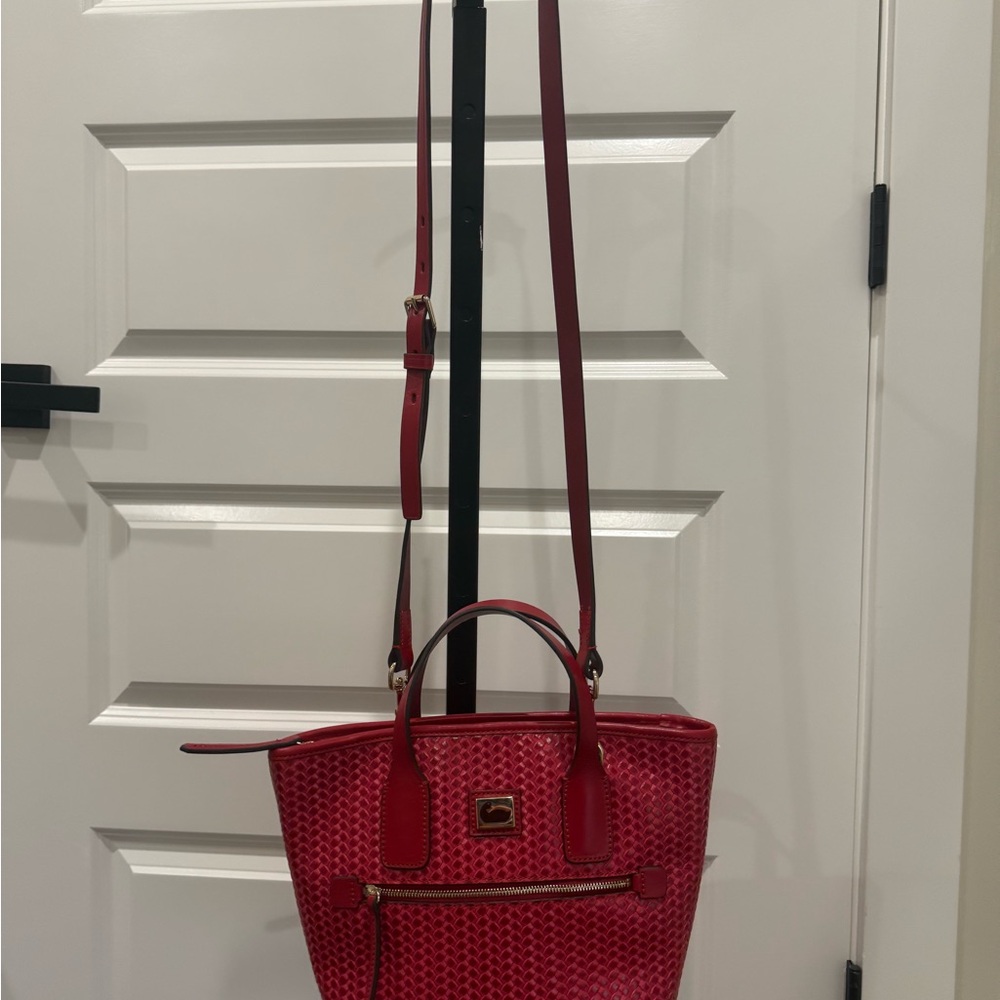 Dooney & Bourke Red Crossbody Bag with Gold Hardware